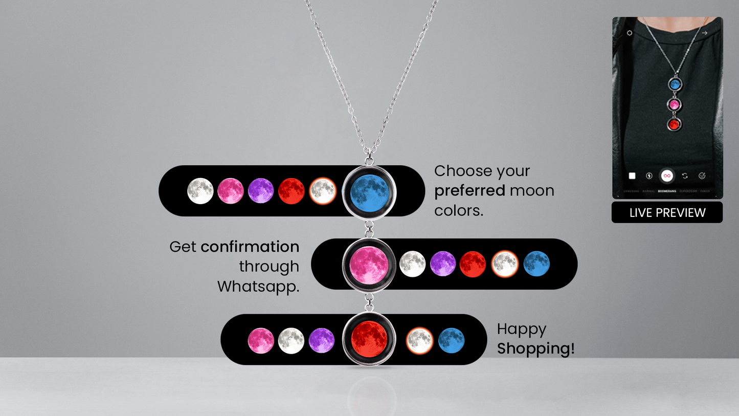 Tri-moon Necklace (Men)