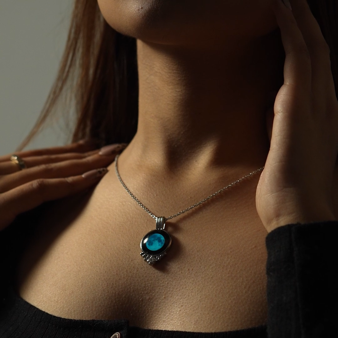 Blue Charm Link Necklace