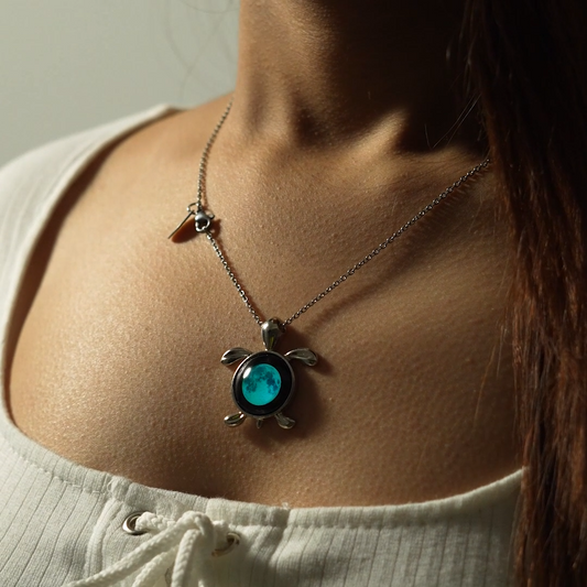 Blue Sea Moon Link Necklace