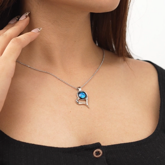Heart Link Chain in Blue