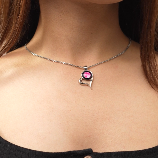Pink Heart Link Chain