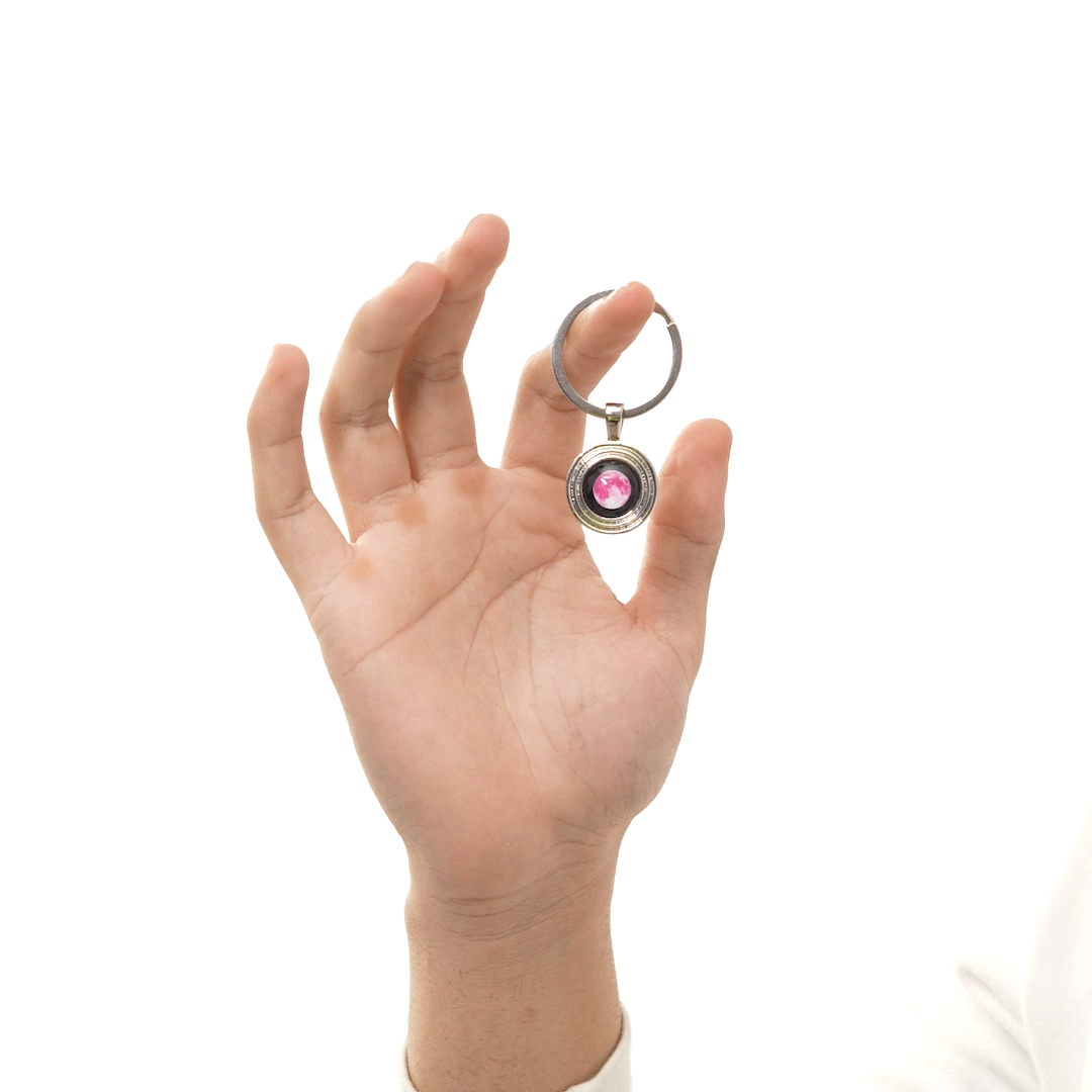 Pink Moon Memory Keychain