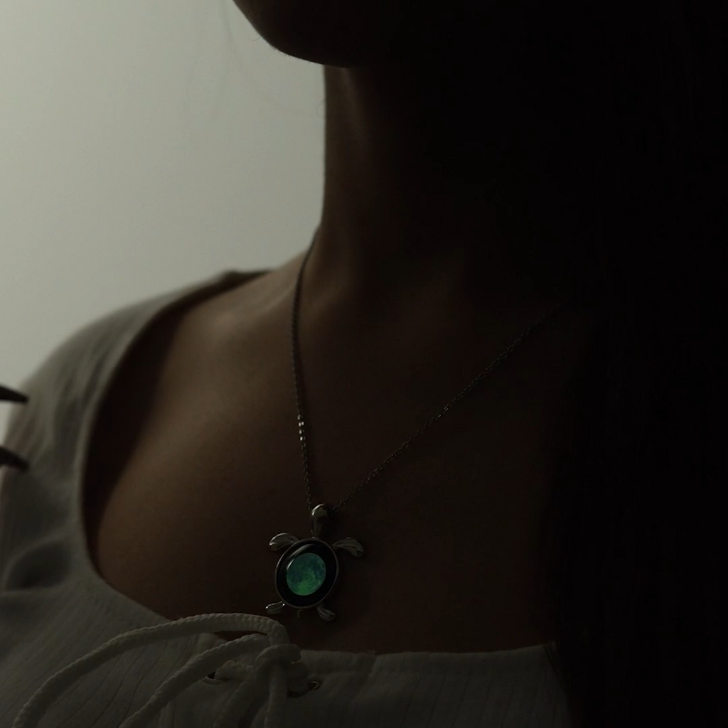 Purple Sea Moon Link Necklace
