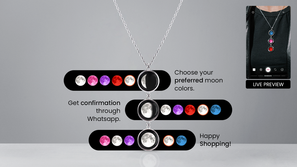 Tri-moon Necklace (Rope Chain)