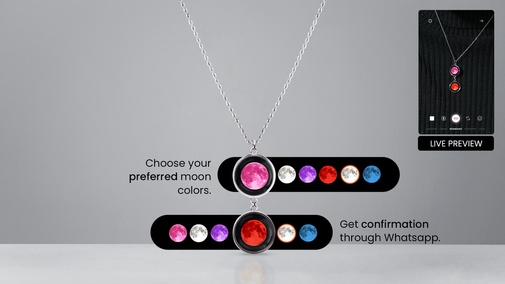 Twin Moon Necklace ( Rope Chain)