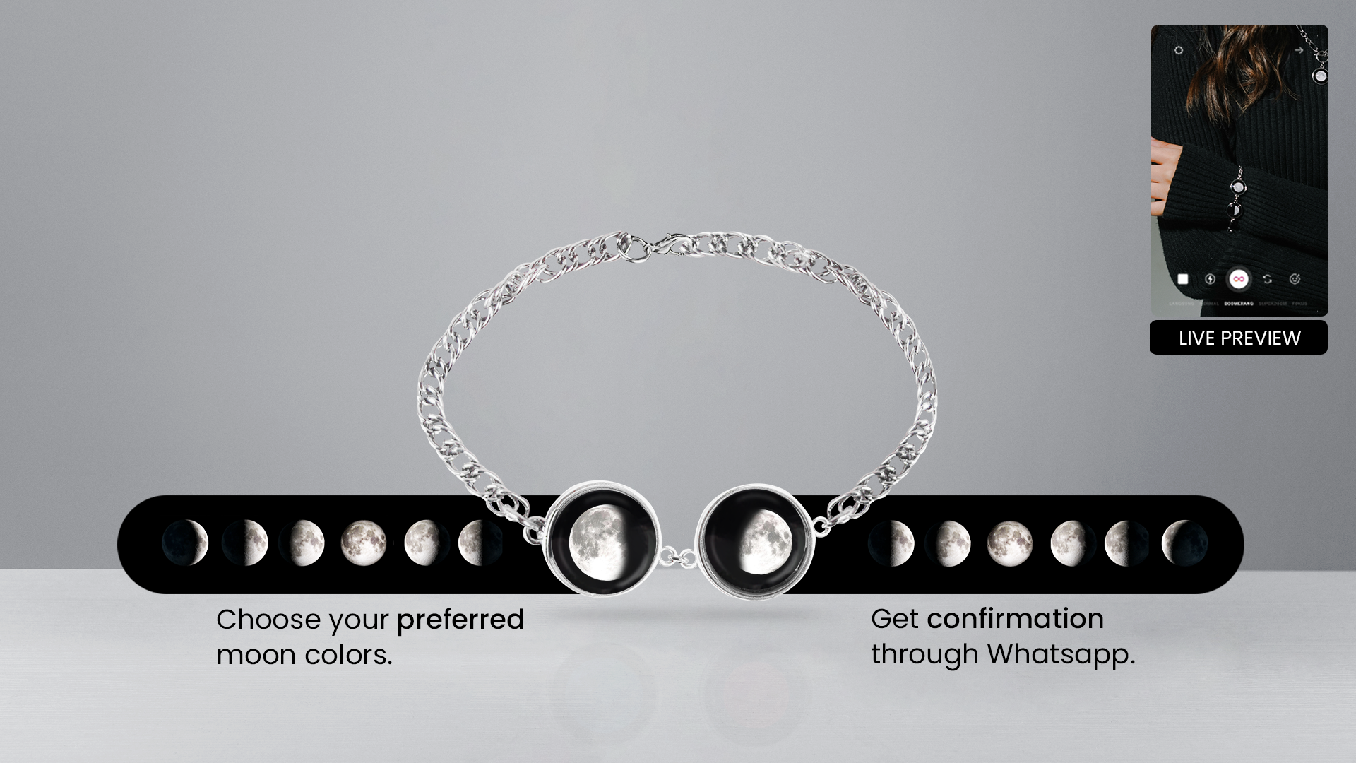 Classic Twin Moon Link Bracelet