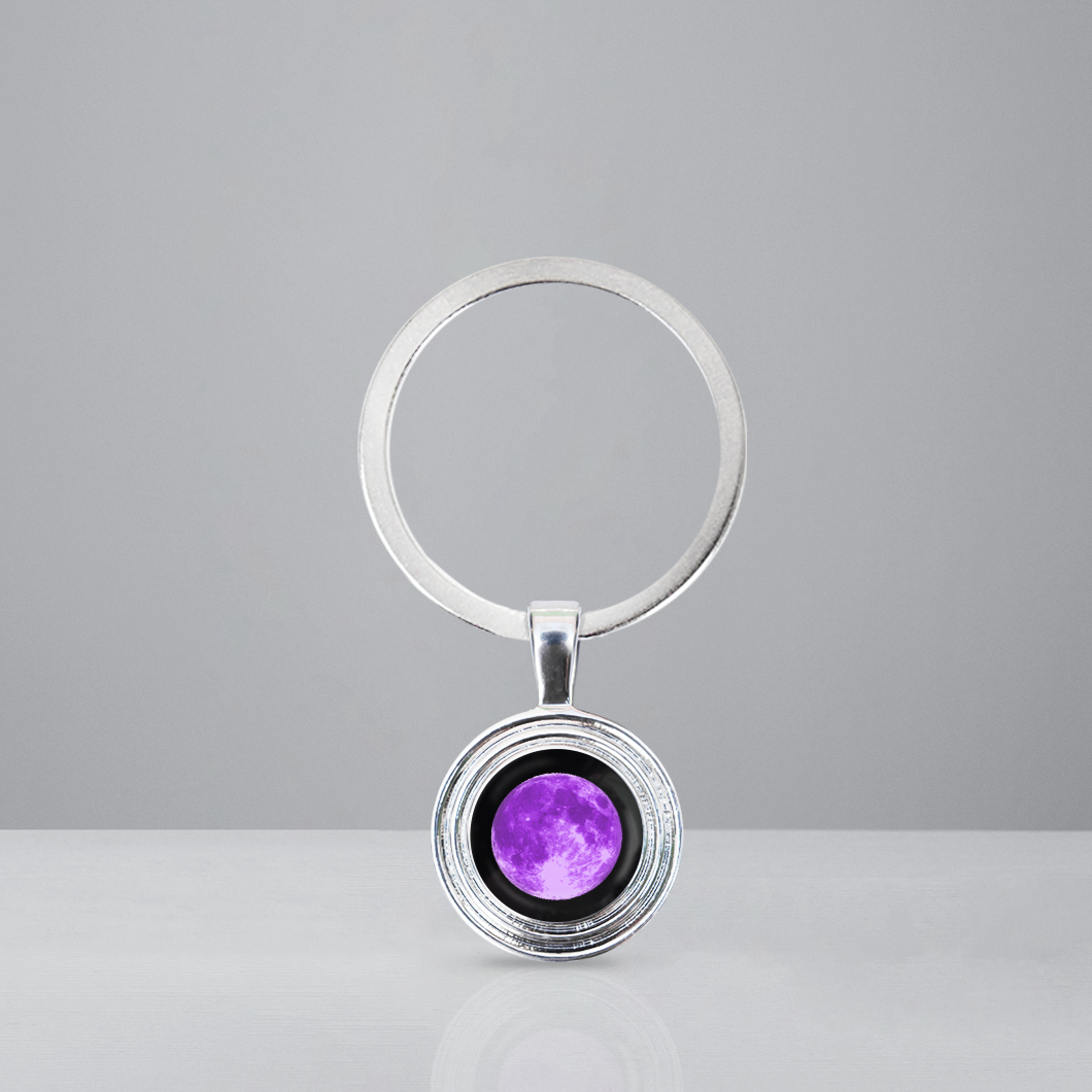Purple Moon Memory Keychain