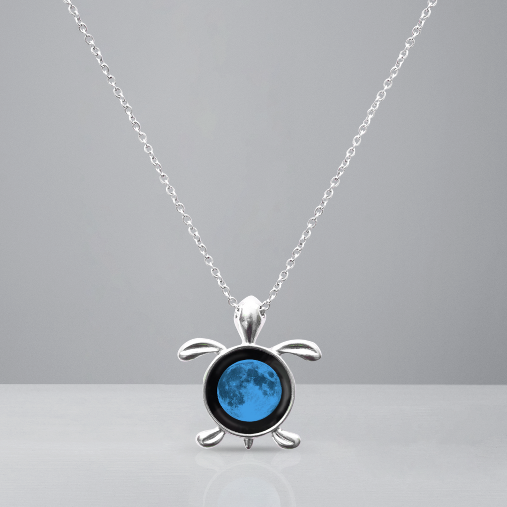 Blue Sea Moon Link Necklace