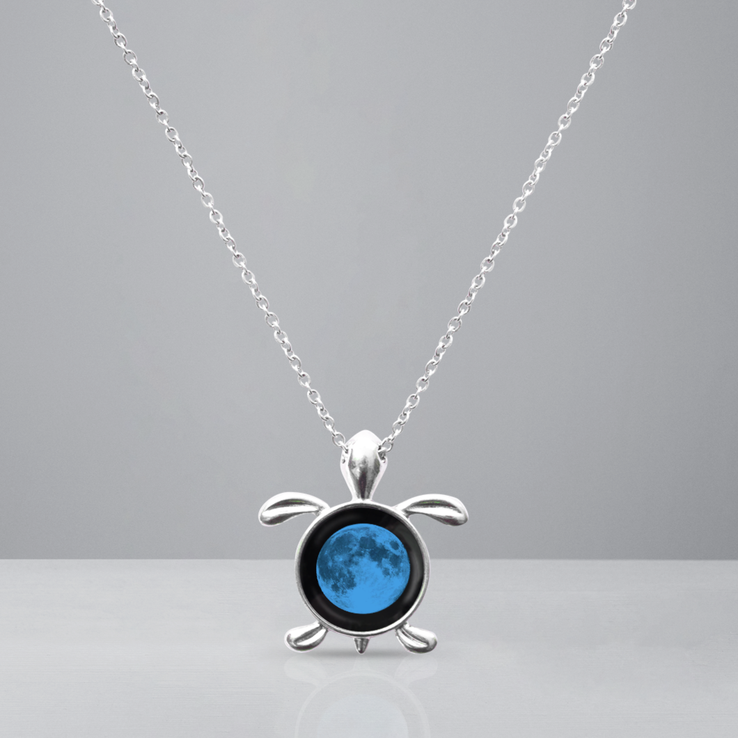 Blue Sea Moon Link Necklace