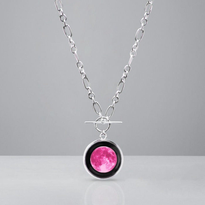 twilight Pink Moon Necklace