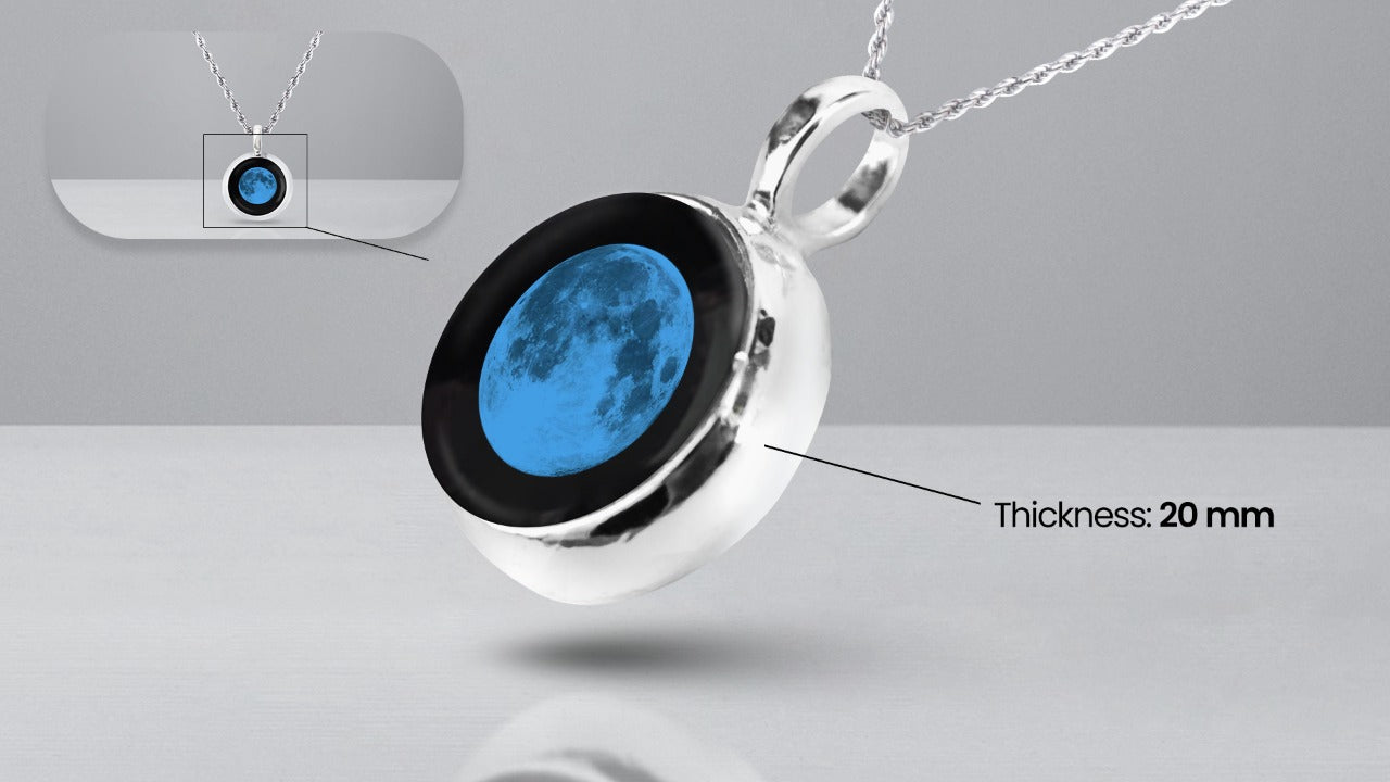 Thick Blue Moon Rope Necklace