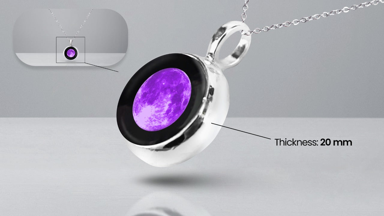 Thick Purple Moon Necklace (Male)