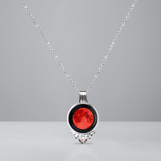Charm Link Necklace in Red