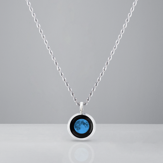 Thick Blue Moon Rope Necklace