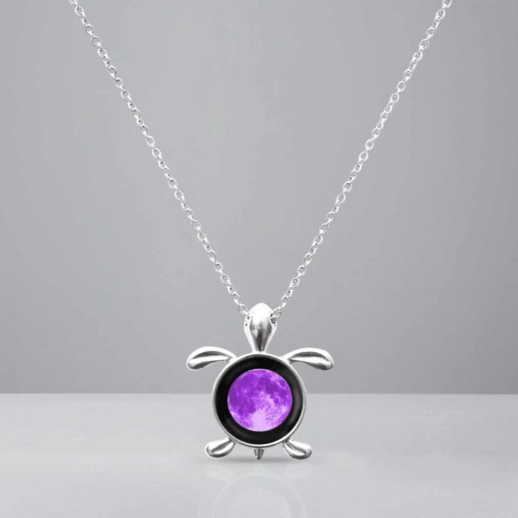 Purple Sea Moon Link Necklace