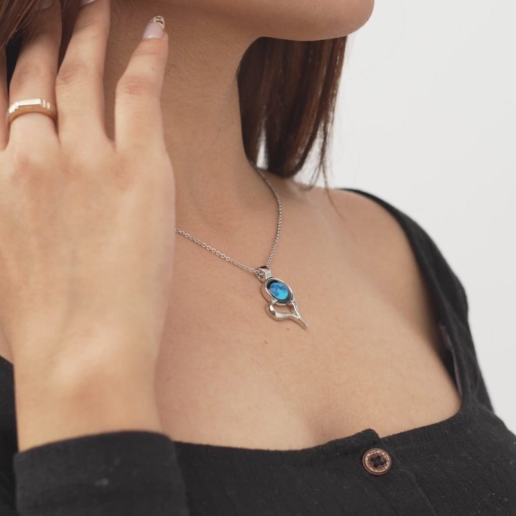 Heart Link Chain in Blue