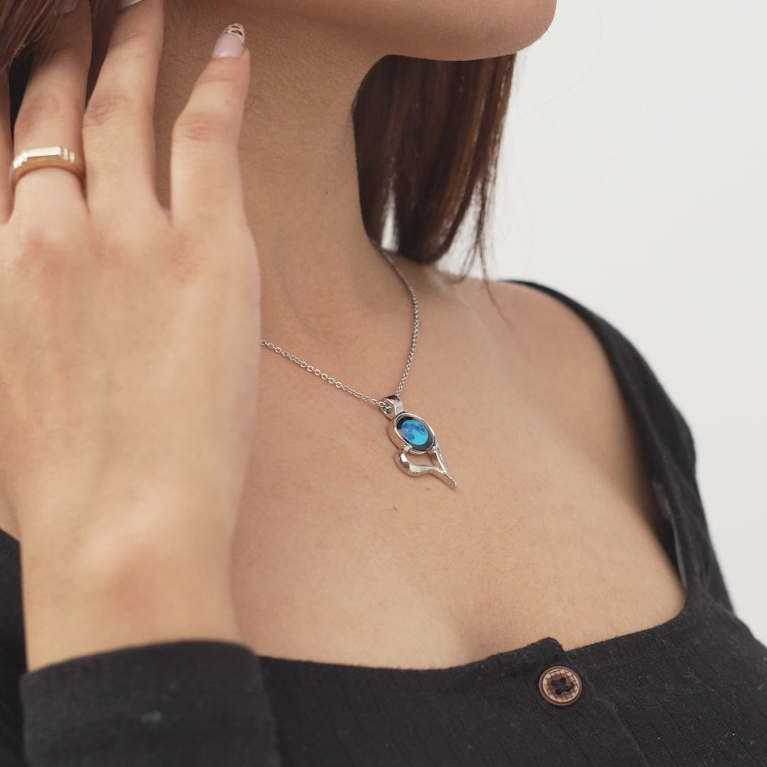 Heart Link Chain in Blue