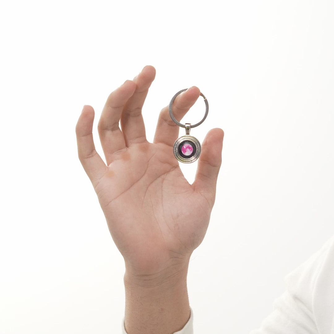 Pink Moon Memory Keychain