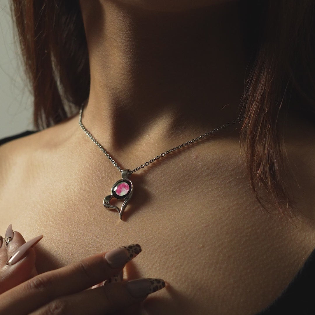 Pink Heart Link Chain