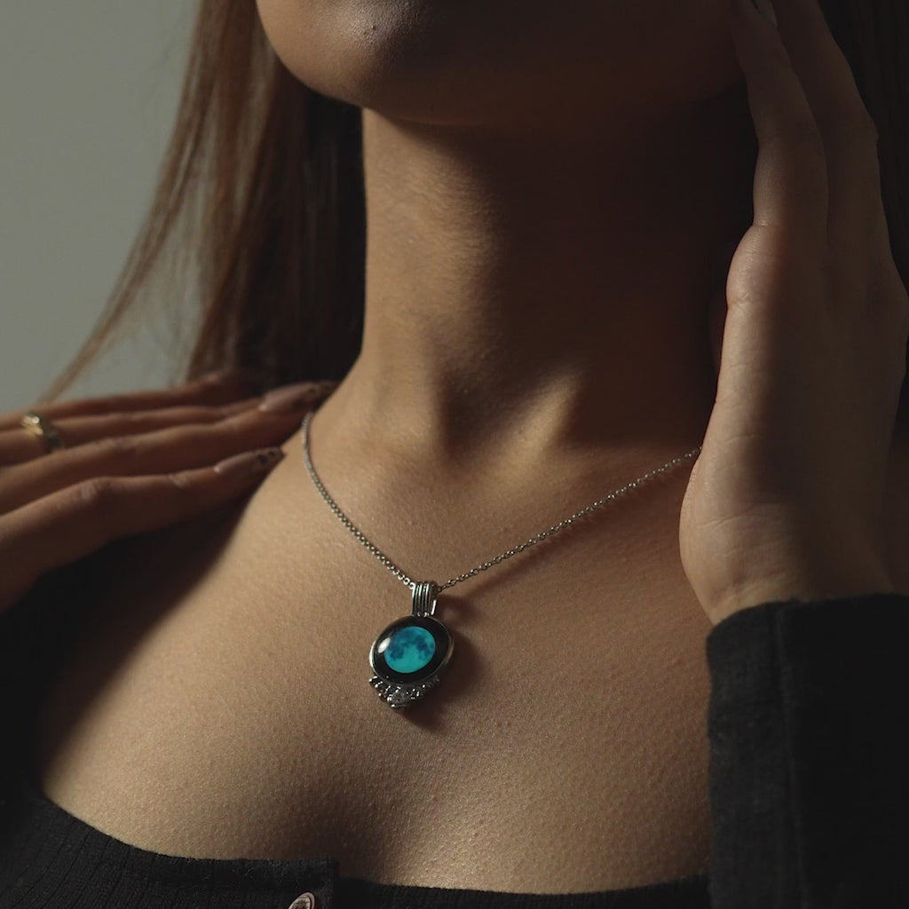 Blue Charm Link Necklace