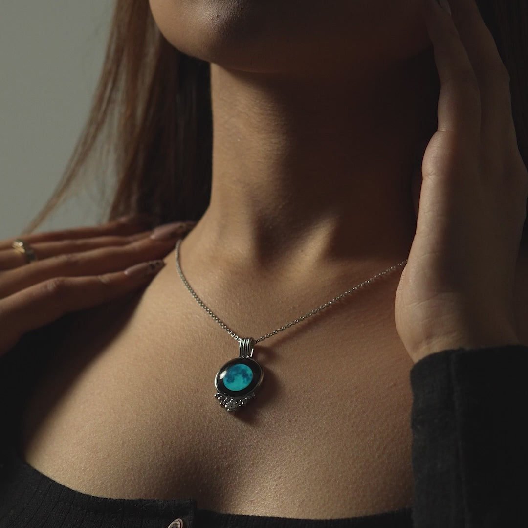 Blue Charm Link Necklace